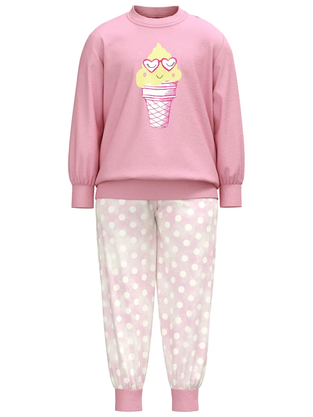 Bündchen-Pyjama aus reiner Bio-Baumwolle
