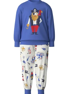 Bündchen-Pyjama aus reiner Bio-Baumwolle