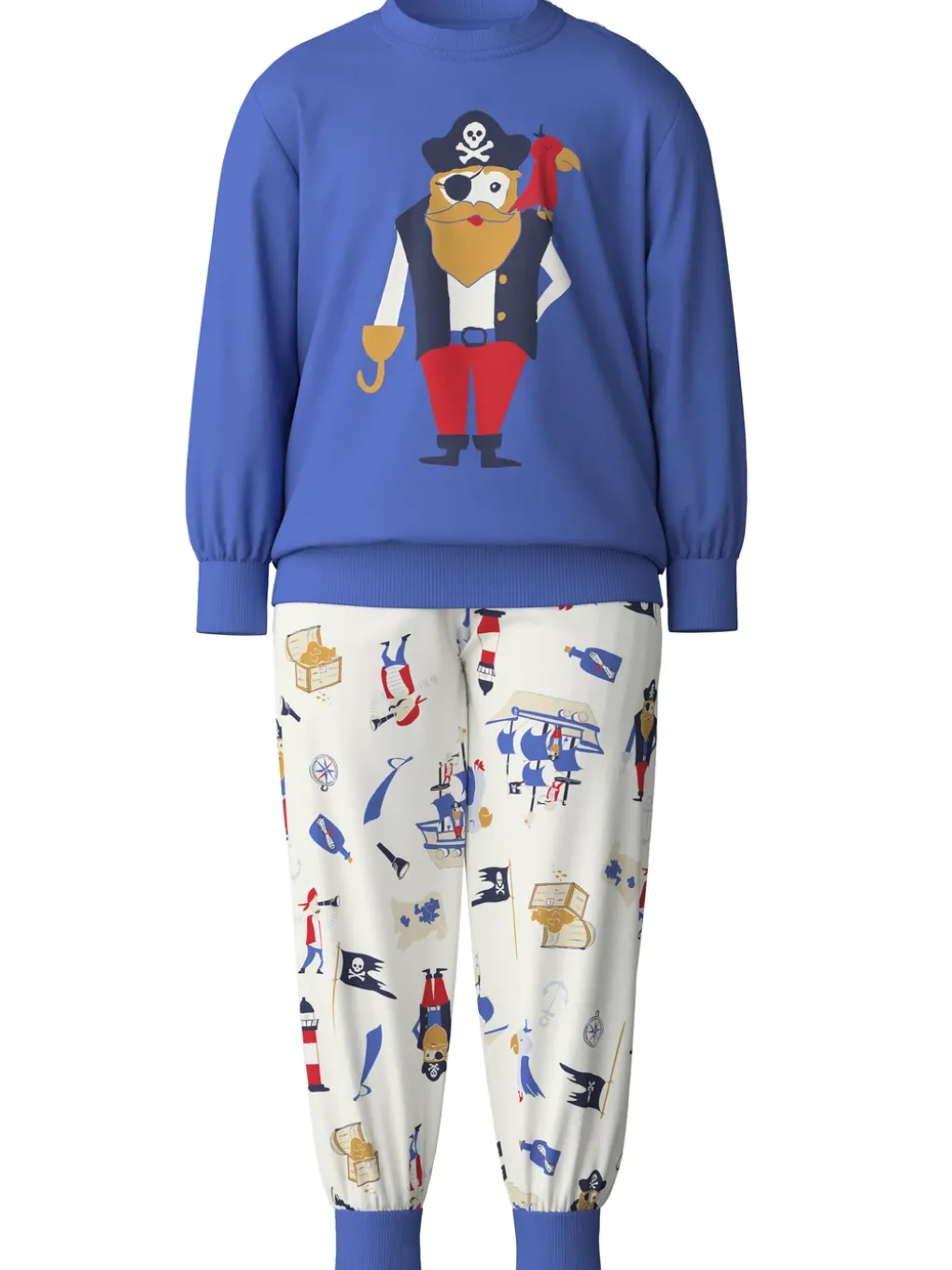 Bündchen-Pyjama aus reiner Bio-Baumwolle