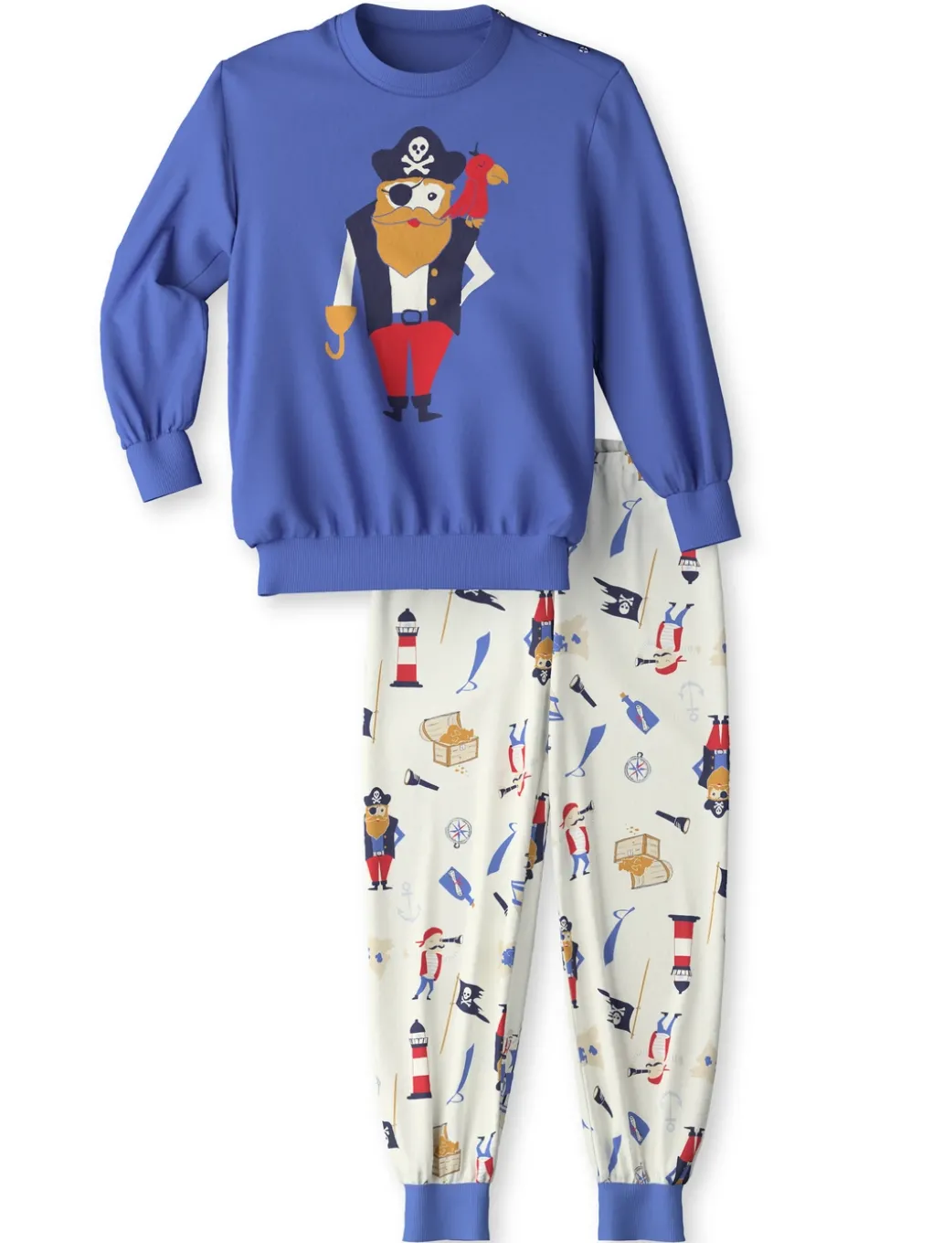 Bündchen-Pyjama aus reiner Bio-Baumwolle