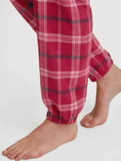 Flanell-Pyjama mit Knöpfen