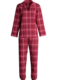 Flanell-Pyjama mit Knöpfen