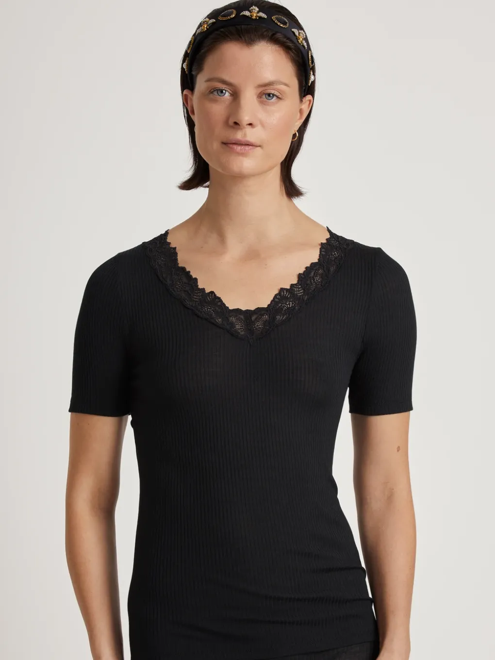 Kurzarm-Shirt aus Wolle-Seide