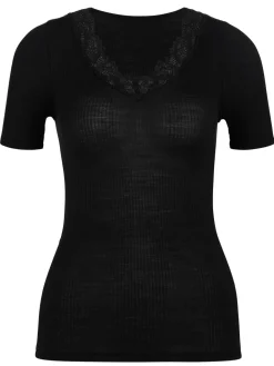 Kurzarm-Shirt aus Wolle-Seide
