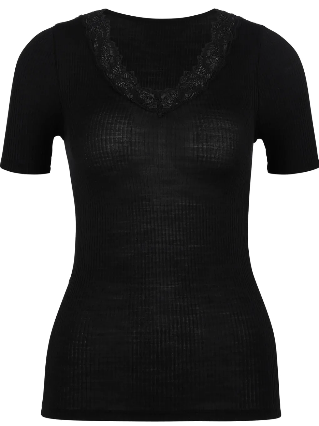 Kurzarm-Shirt aus Wolle-Seide