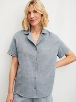 Kurzarm-Shirt mit Knöpfen