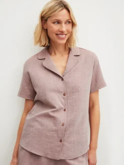 Kurzarm-Shirt mit Knöpfen