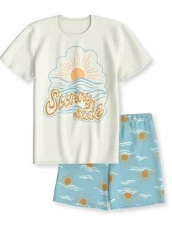 Kurz-Pyjama aus reiner Bio-Baumwolle
