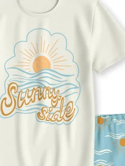 Kurz-Pyjama aus reiner Bio-Baumwolle