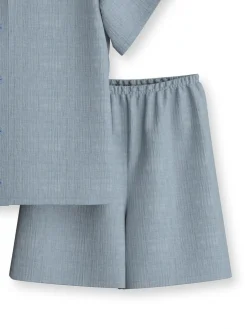 Kurz-Pyjama mit Knöpfen