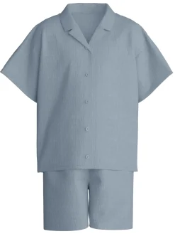 Kurz-Pyjama mit Knöpfen