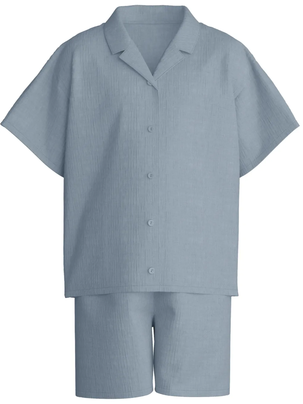 Kurz-Pyjama mit Knöpfen