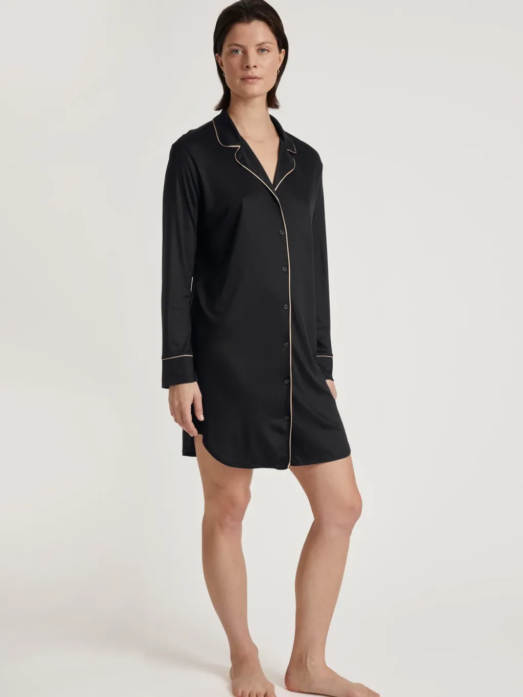 Langarm-Nachthemd aus TENCEL™ Modal und Seide