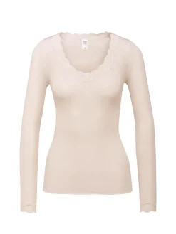 Langarm-Shirt aus Wolle & Seide