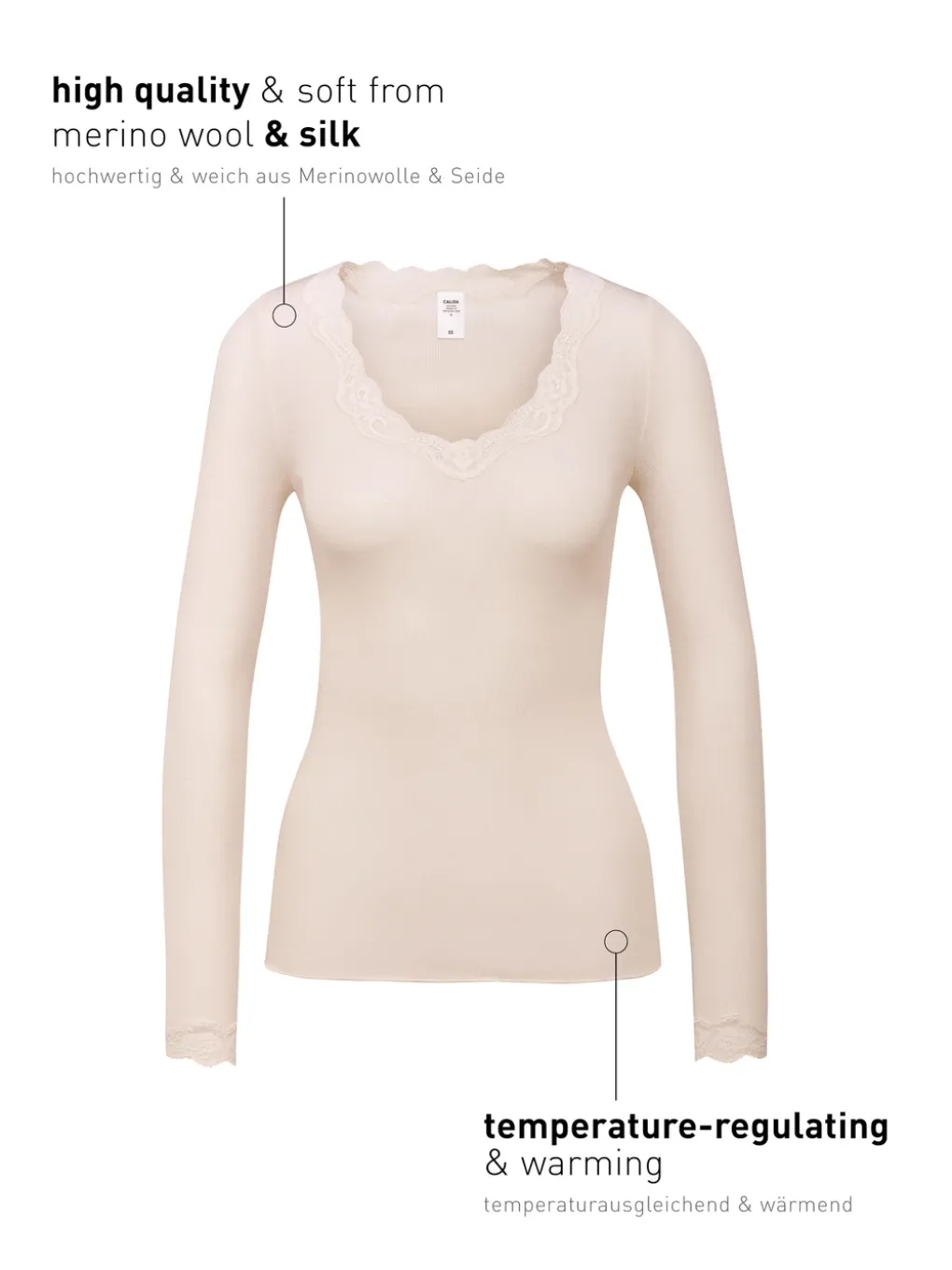 Langarm-Shirt aus Wolle & Seide