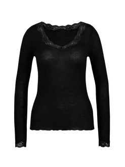 Langarm-Shirt aus Wolle & Seide