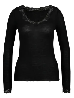 Langarm-Shirt aus Wolle & Seide