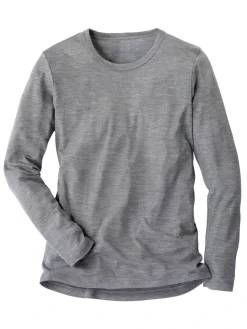 Langarm-Shirt aus Wolle und Seide