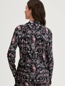 Langarm-Shirt mit Knöpfen aus TENCEL™ Modal und Seide
