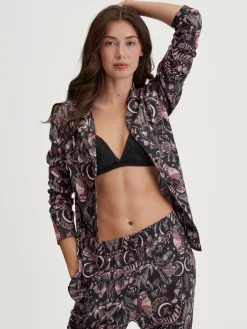 Langarm-Shirt mit Knöpfen aus TENCEL™ Modal und Seide
