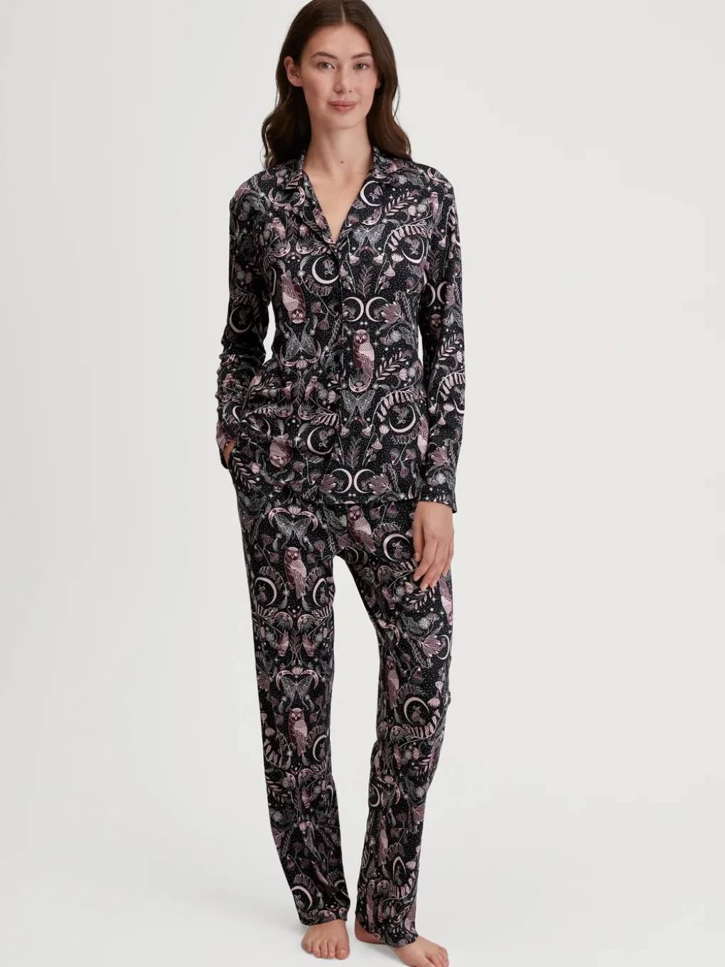 Langarm-Shirt mit Knöpfen aus TENCEL™ Modal und Seide