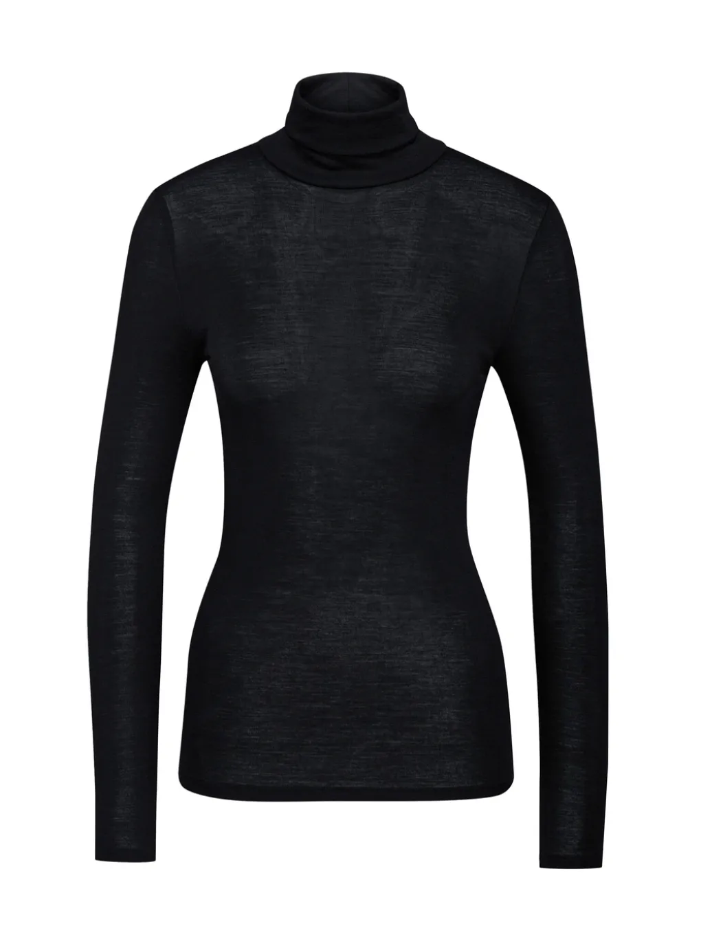Langarm-Shirt mit Rollkragen aus Wolle-Seide