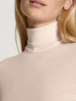 Langarm-Shirt mit Rollkragen aus Wolle-Seide