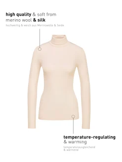 Langarm-Shirt mit Rollkragen aus Wolle-Seide