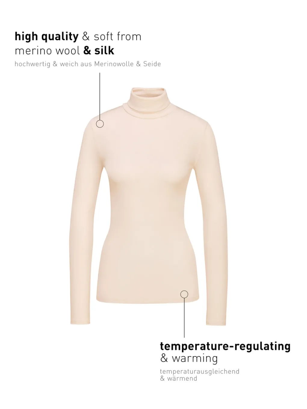 Langarm-Shirt mit Rollkragen aus Wolle-Seide