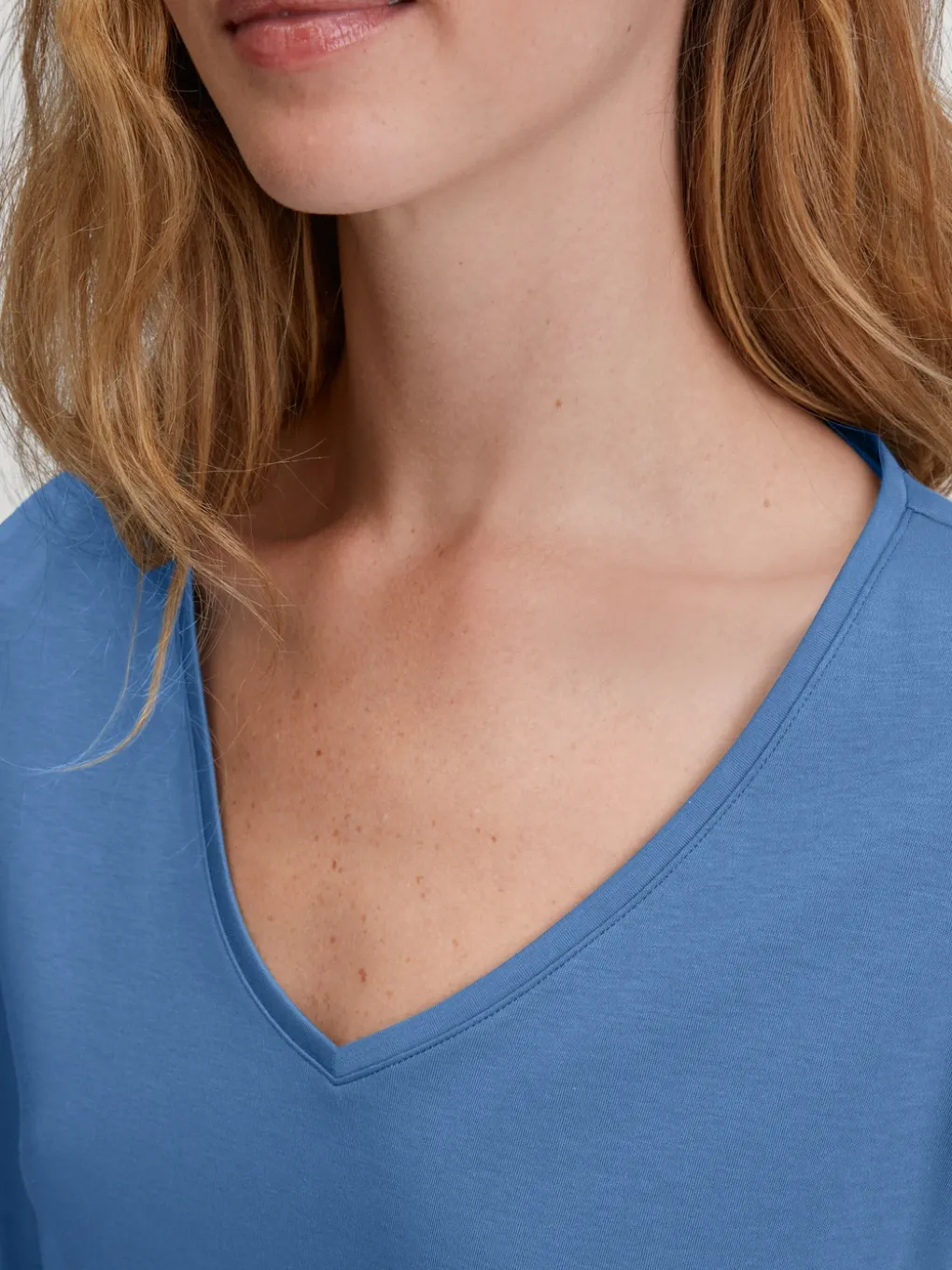 Langarm-Shirt, V-Neck