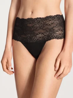 Slip mit Spitzenbund, high waist