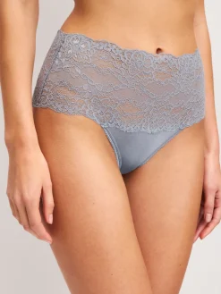 Slip mit Spitzenbund, high waist