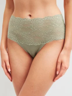 Slip mit Spitzenbund, high waist